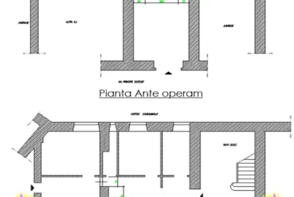 Apertura parziale di un vano su un tramezzo di mattoni in laterizio